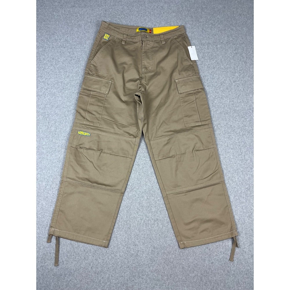 Empyre Pants Mens 30x30 Khaki Ultra Loose Cargo Relaxed Fit Double Knee Skater